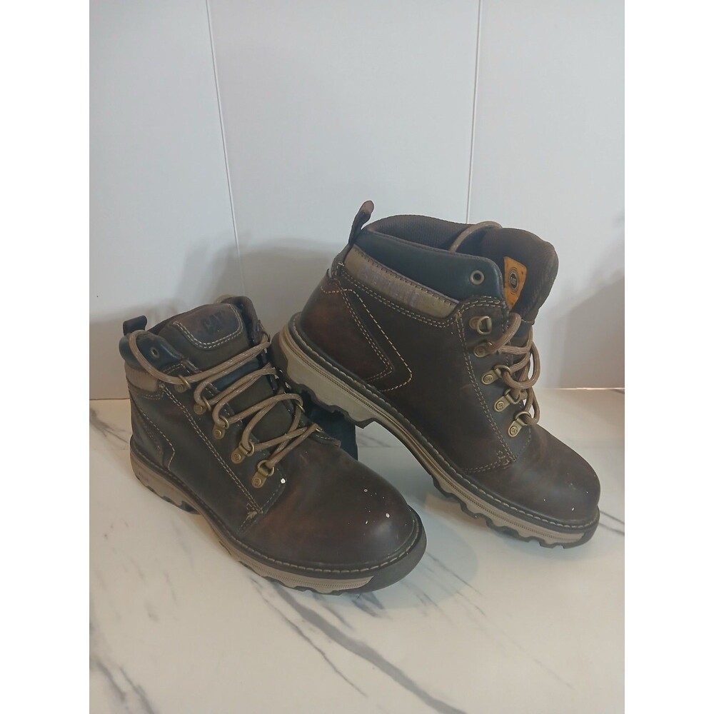 Caterpillar Women's Ellie Steel Toe Dark Brown Work Boots P74095 Ease Insole